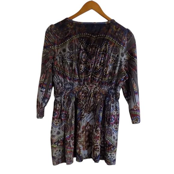 Unity Top Women Medium Petite Multicolor Velvet Boho Colorful Hippie Moody - Picture 2 of 7